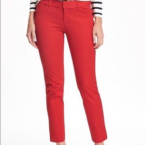 Red Old Navy Mid-Rise Pixie Ankle Pants